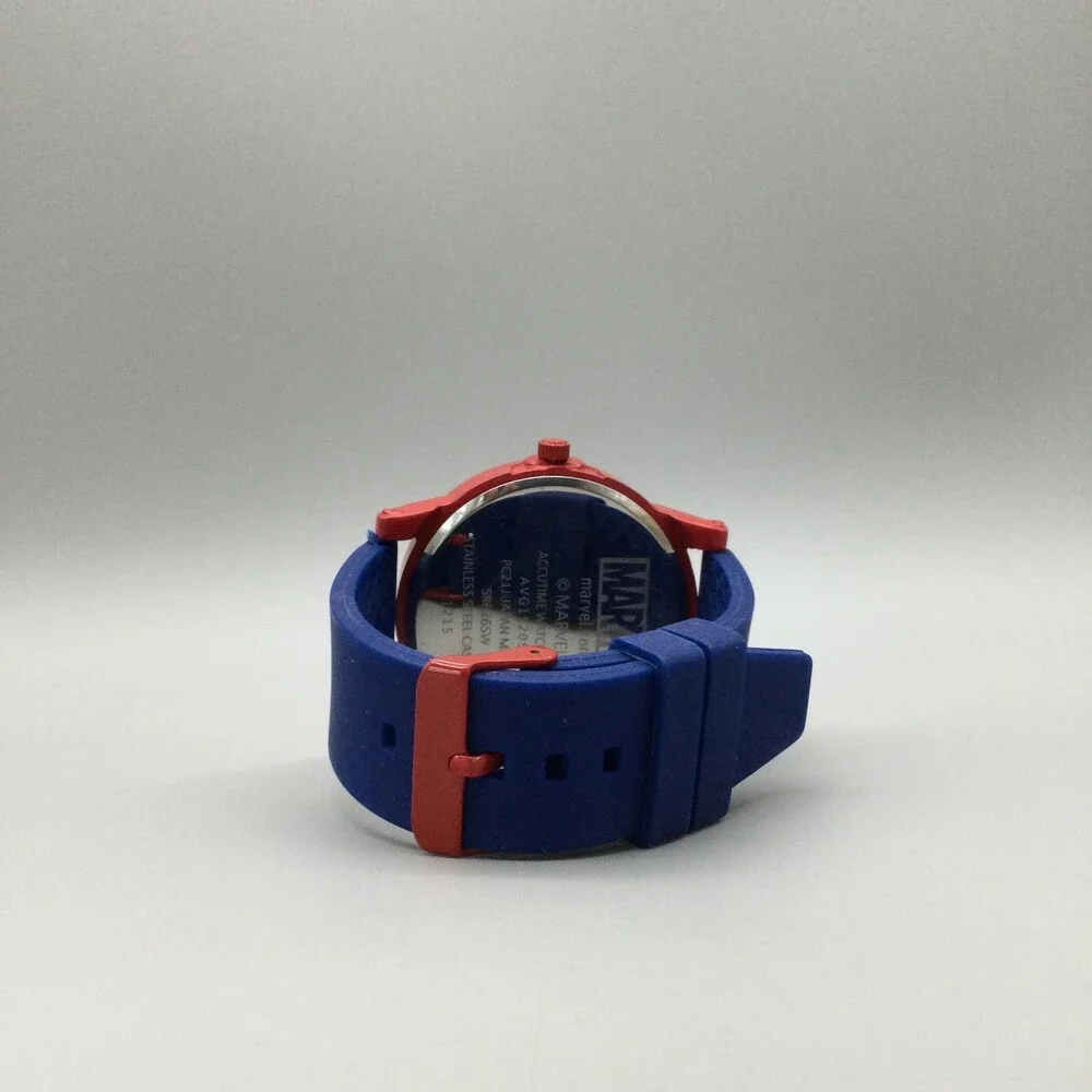 Marvel Avengers Captain America Mens Watch 49mm Red Blue Shield New Battery